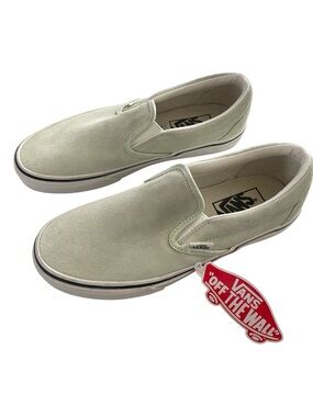 Vans Slip-On Suede Loafers in Pale Green